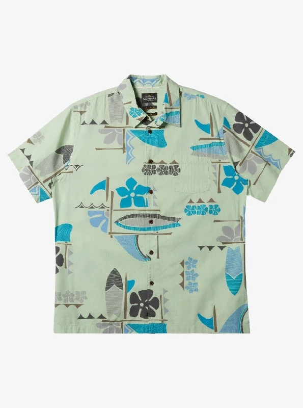 Men's cooling travel wear shirt-Quiksilver Short Sleeve Men's Woven Shirts Waterman