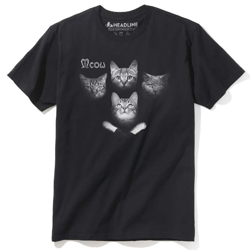 Men's hemp fabric t-shirt-Meowhemian Catsody T-Shirt