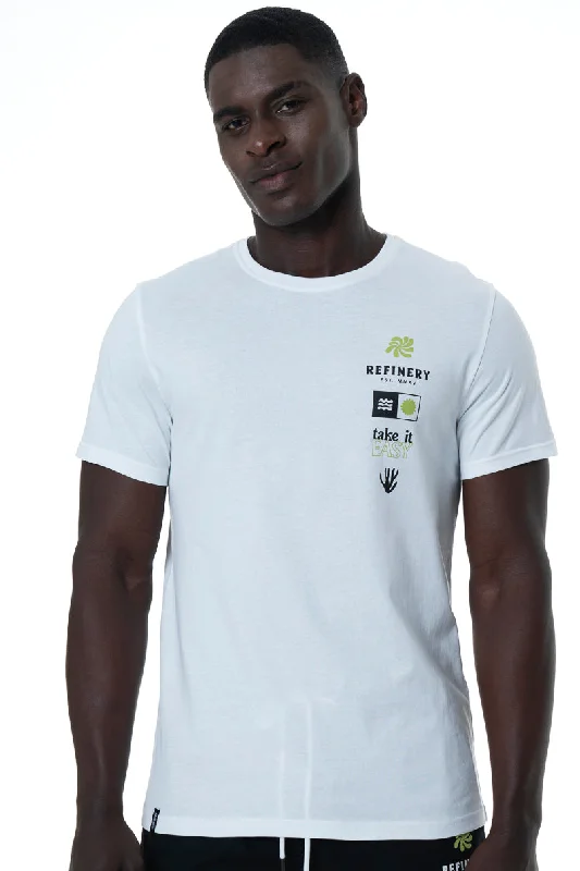 Men's contrast sleeve t-shirt-Statement T-Shirt _ 152131 _ Optic White