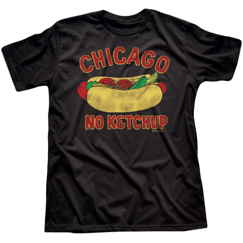 Men's brushed cotton t-shirt-Chicago No Ketchup T-Shirt