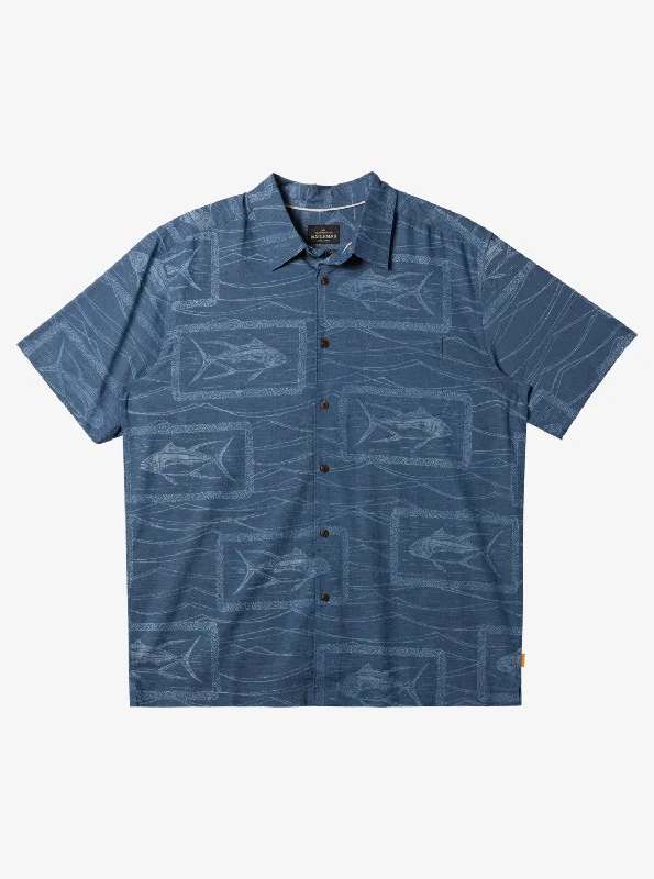 Men's durable gym wear shirt-Quiksilver Short Sleeve Men's Woven Shirts Waterman