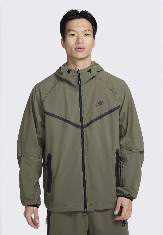 Men's summer utility jacket-Tech Woven Windrunner Jacket - Olive/Black