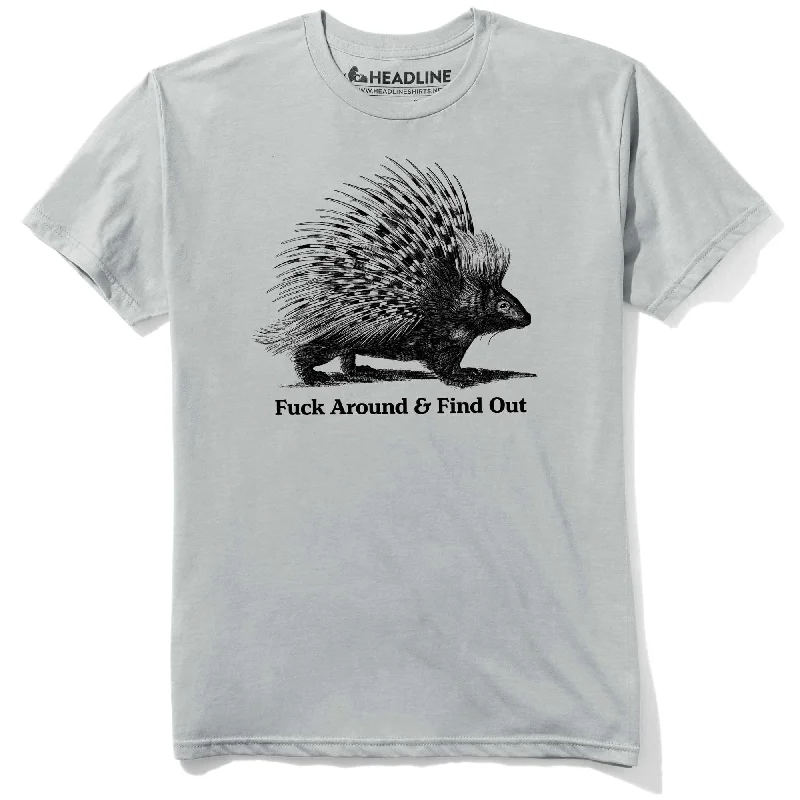 Men's biodegradable t-shirt-Fuck Around and Find Out Porcupine T-Shirt