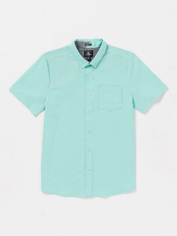 Men's pre-shrunk gym wear shirt-Everett Oxford Short Sleeve Shirt - Dusty Aqua