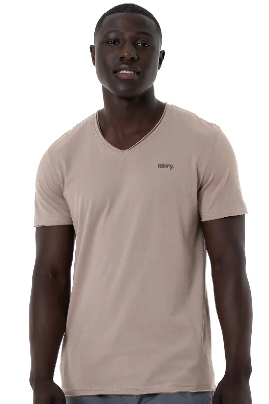 Men's beach-ready t-shirt-V-Neck T-Shirt _ 146855 _ Biscuit