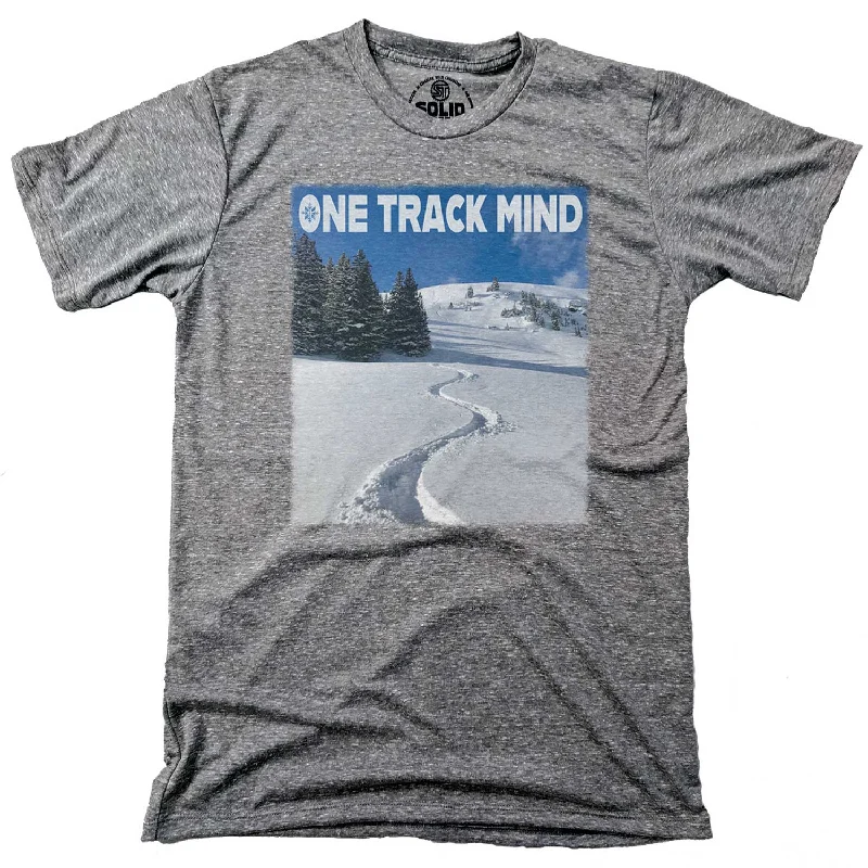 Men's luxury blend t-shirt-Mountains One Track Mind T-shirt