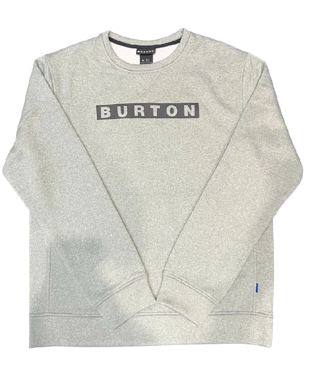 Men's thermal sweatshirt-Burton Oak Crewneck Pullover - Gray Heather - 2023