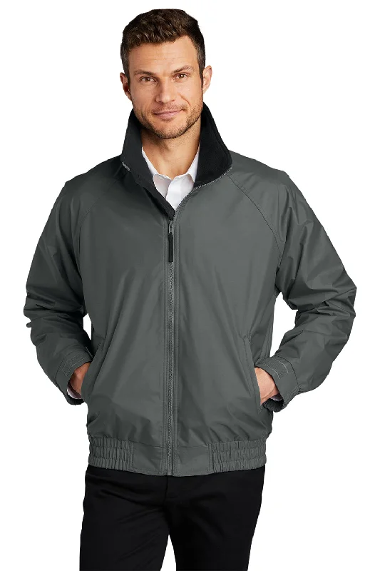 Men's modern parka-Port Authority Mens Competitor Wind & Water Resistant Full Zip Jacket - Deep Smoke Grey