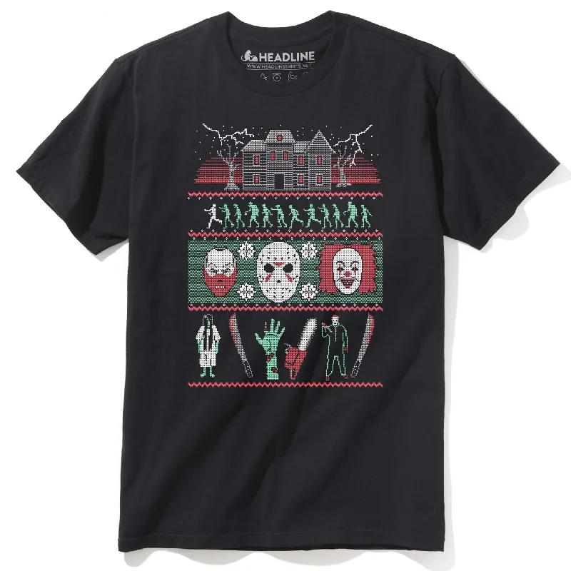 Men's hypoallergenic t-shirt-Classic Horror Xmas Sweater T-Shirt