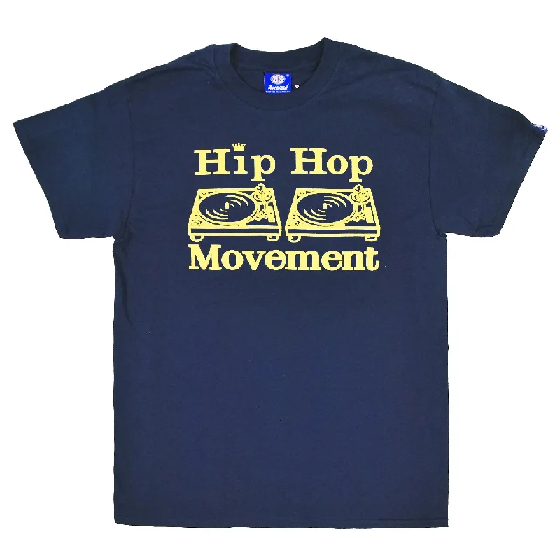 Men's climate-control t-shirt-Hip Hop Movement Teeshirt (Navy Blue)