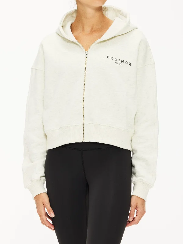 Men's lightweight sports hoodie-Equinox Crop Zip Est. Hoodie