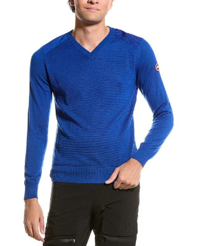 Men's quick-dry knitwear-Canada Goose Mcleod Wool V-Neck Sweater