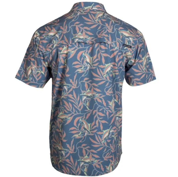 Men's ultra-comfortable travel shirt-Salt Life Short Sleeve Men's Woven Shirts