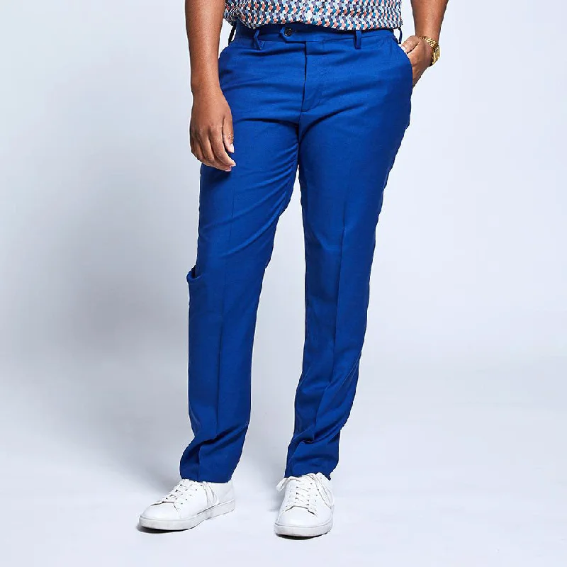 Men's breathable work pants-The Georgie Royal Blue Dress Pants