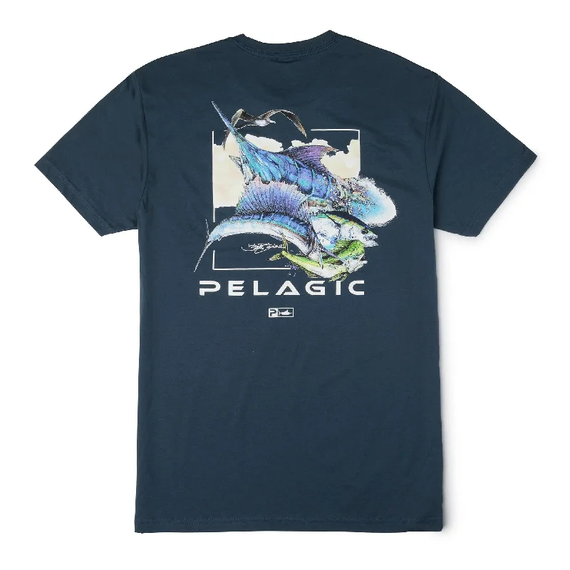 Men's luxury blend t-shirt-Pelagic Men's T-Shirts Short Sleeve