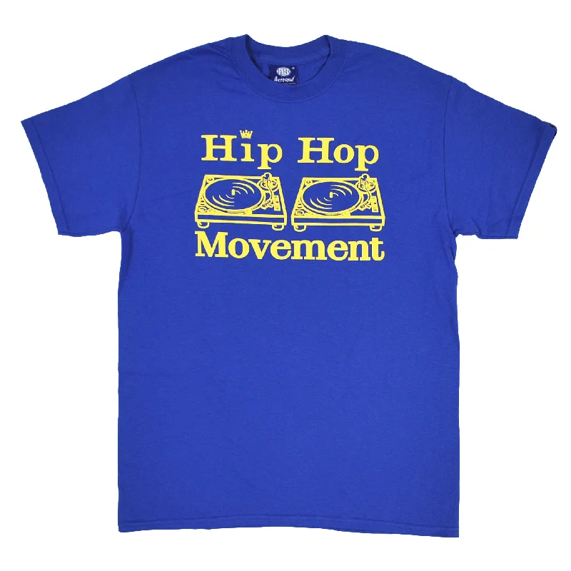 Men's hemp fabric t-shirt-Hip Hop Movement Teeshirt (Royal Blue)