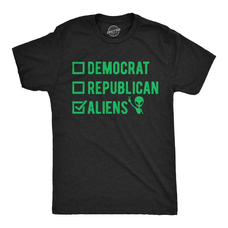 Men's avant-garde t-shirt-Voting Ballot Aliens Men's T Shirt