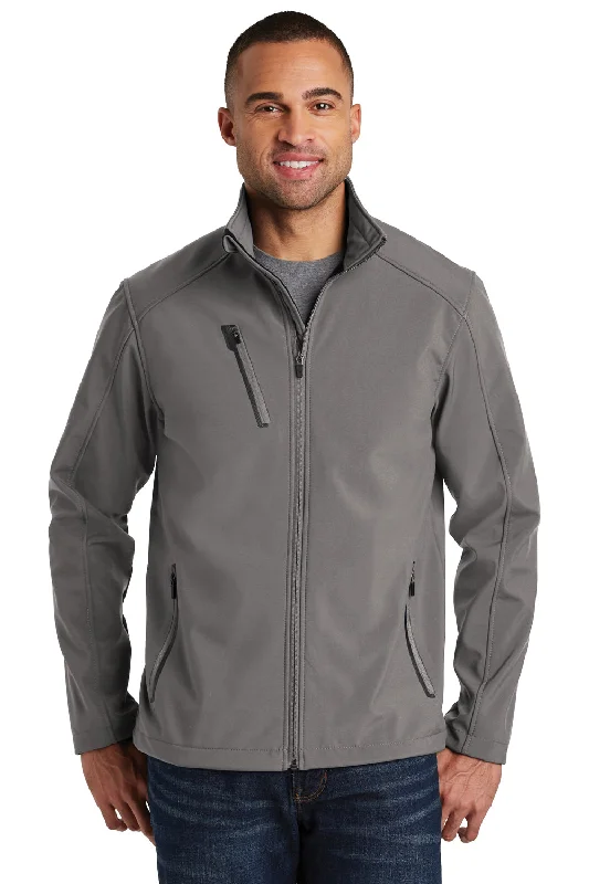 Men's sustainable puffer jacket-Port Authority Mens Welded Wind & Water Resistant Full Zip Jacket - Deep Smoke Grey