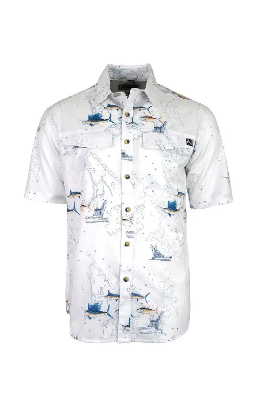 Men's summer gym wear shirt-Hook & Tackle Short Sleeve Men Sun Protection Moisture-Wickin