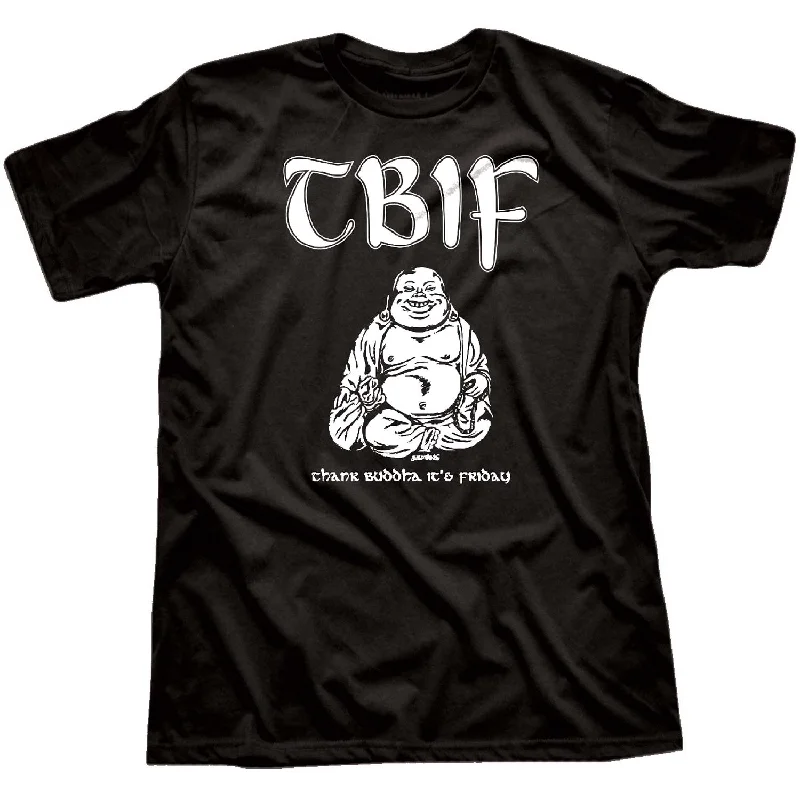 Men's contrast sleeve t-shirt-Thank Buddha It's Friday T-shirt