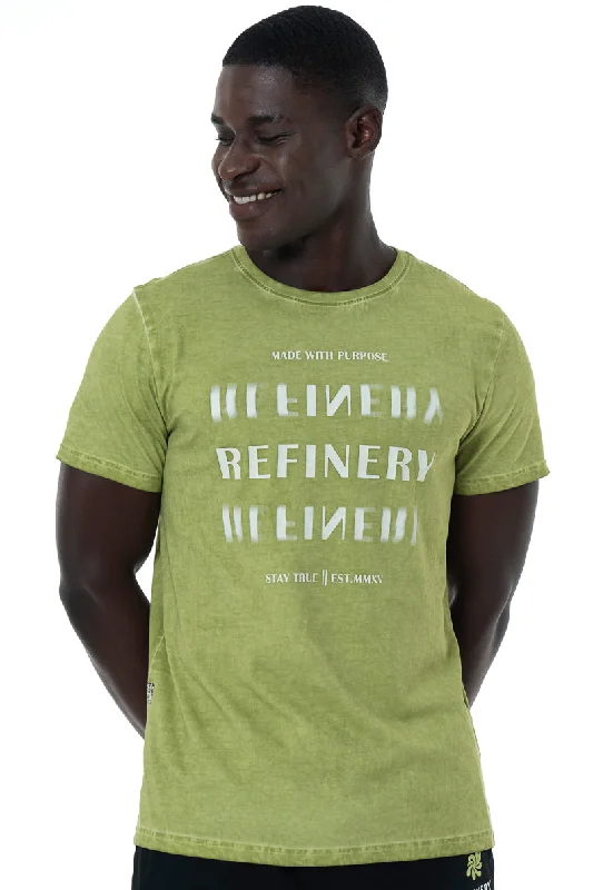 Men's embroidered t-shirt-Dirty Dye T-Shirt _ 151941 _ Green