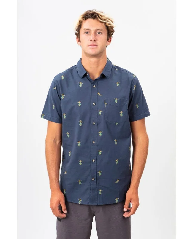 Men's quick-dry gym shirt-Rip Curl Short Sleeve Men's Woven Shirts Printed