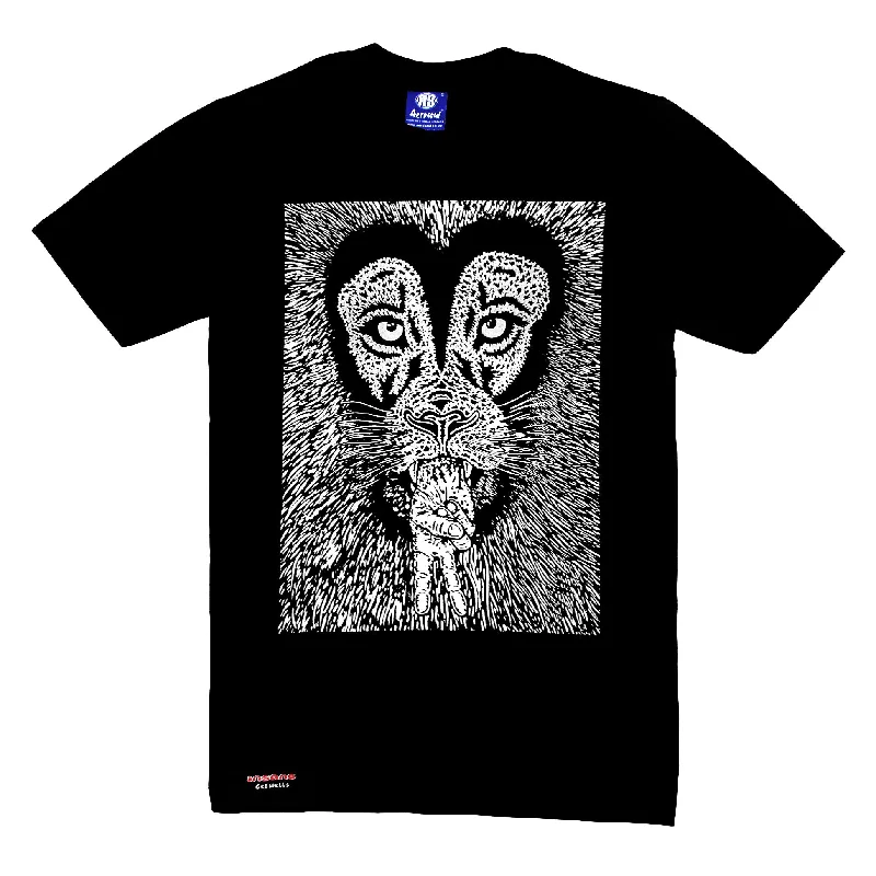 Men's inspiring graphic t-shirt-Insane X Aerosoul "Peaceful Lion" Limited Edition Collab (Black)