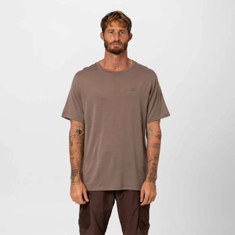 Men's beach-ready t-shirt-Mens Merino T-Shirt Tawny