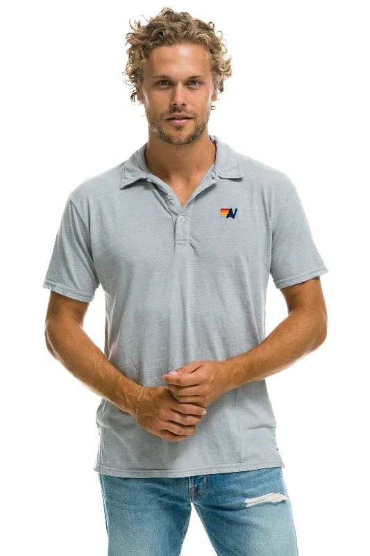 Men's antibacterial sport polo shirt-AVIATOR NATION POLO - LIGHT GREY