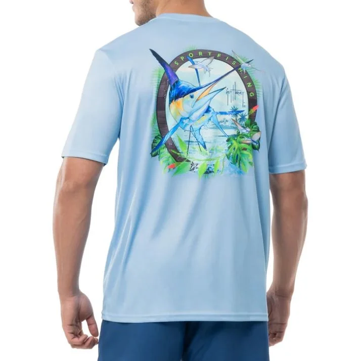 Men's casual fit t-shirt-Guy Harvey Men's T-Shirts Short Sleeve Performance Shirt