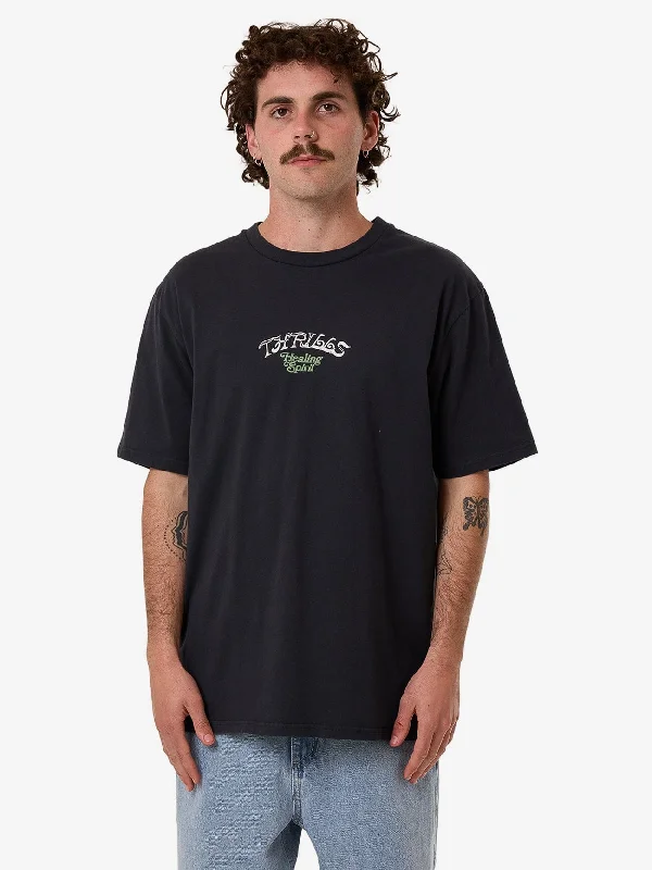 Men's minimalist t-shirt-Searchers Oversize Fit Tee - Twilight Black