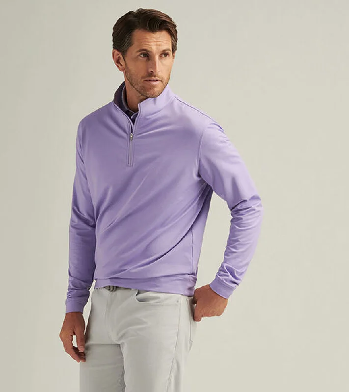 Men's summer sweater-Peter Millar Men's Perth Mélange Performance 1/4 Zip Pullover Sweater - Ultra Violet