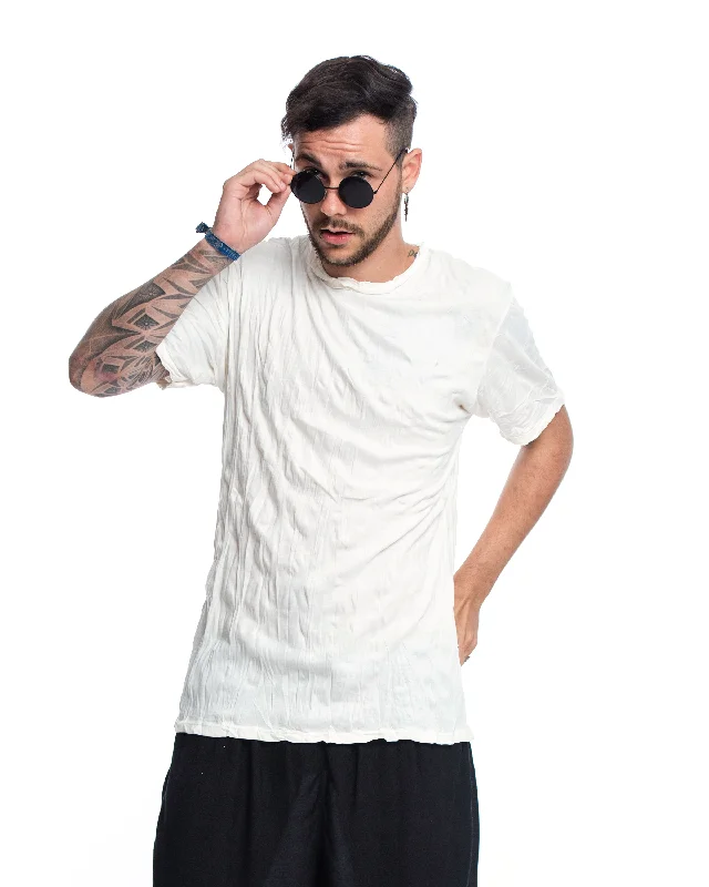 Men's biodegradable t-shirt-Mens Solid Color T-Shirt in White