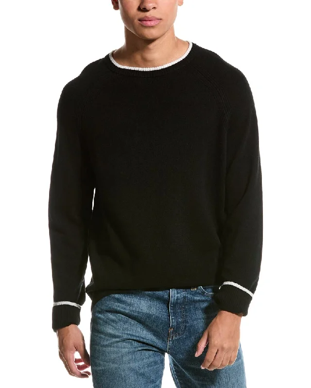 Men's moisture-wicking knitwear-Magaschoni Tipped Cashmere Crewneck Sweater