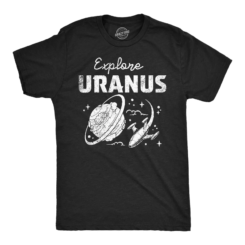 Men's biodegradable t-shirt-Explore Uranus Men's T Shirt