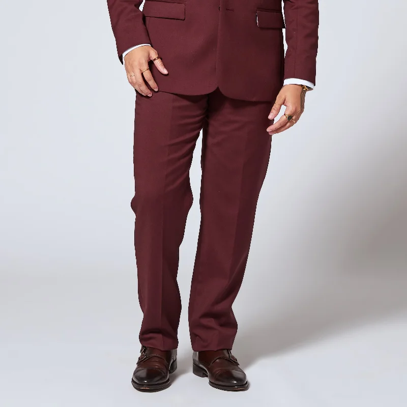 Men's pre-shrunk travel wear pants-The Georgie Burgundy Dress Pants