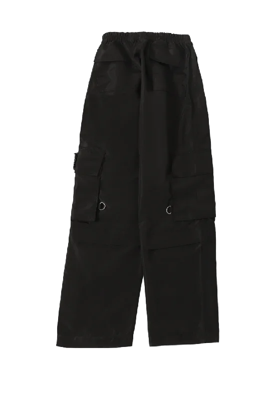 Men's tech-fabric travel pants-nylon patch logo cargo pants