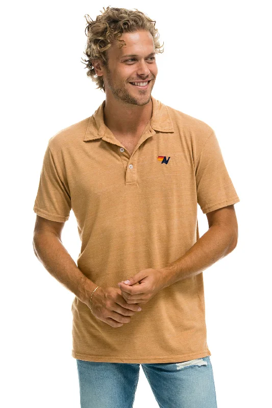 Men's breathable office wear polo shirt-AVIATOR NATION POLO - KHAKI