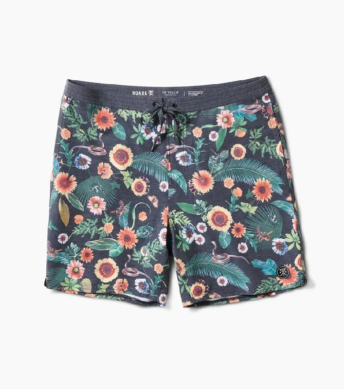 Men's durable athletic shorts-Chiller Menara Flora Boardshorts 17"