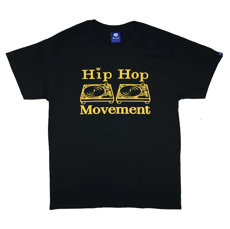 Men's casual fit t-shirt-Hip Hop Movement Teeshirt (Yellow/Black)