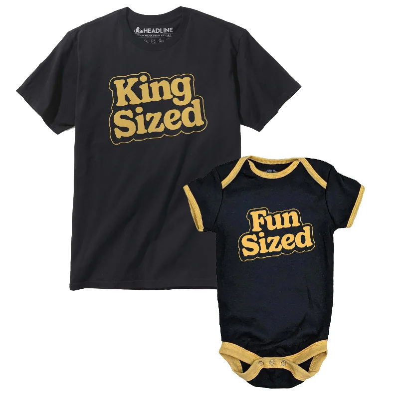 Men's luxury blend t-shirt-Adult + Baby King Sized Fun Sized Halloween T-shirt Bundle