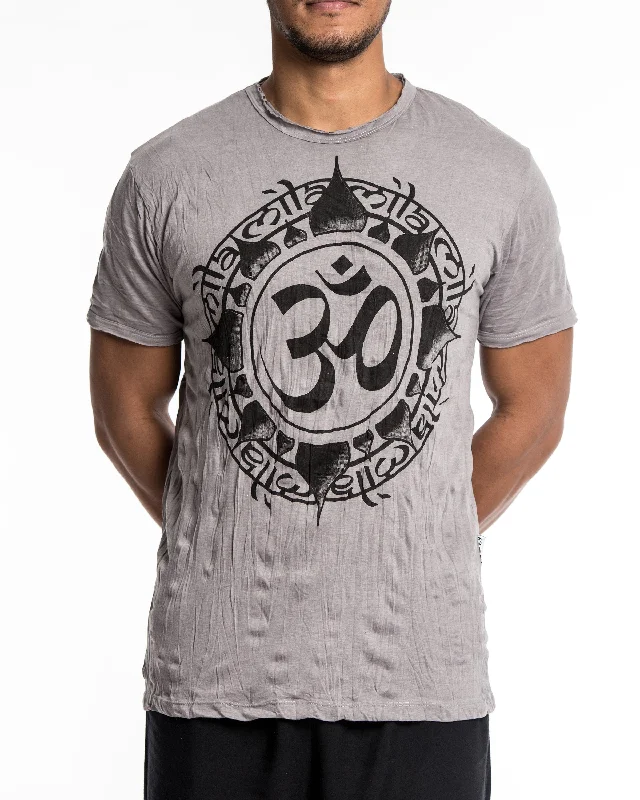 Men's contrast sleeve t-shirt-Mens Infinitee Om T-Shirt in Gray