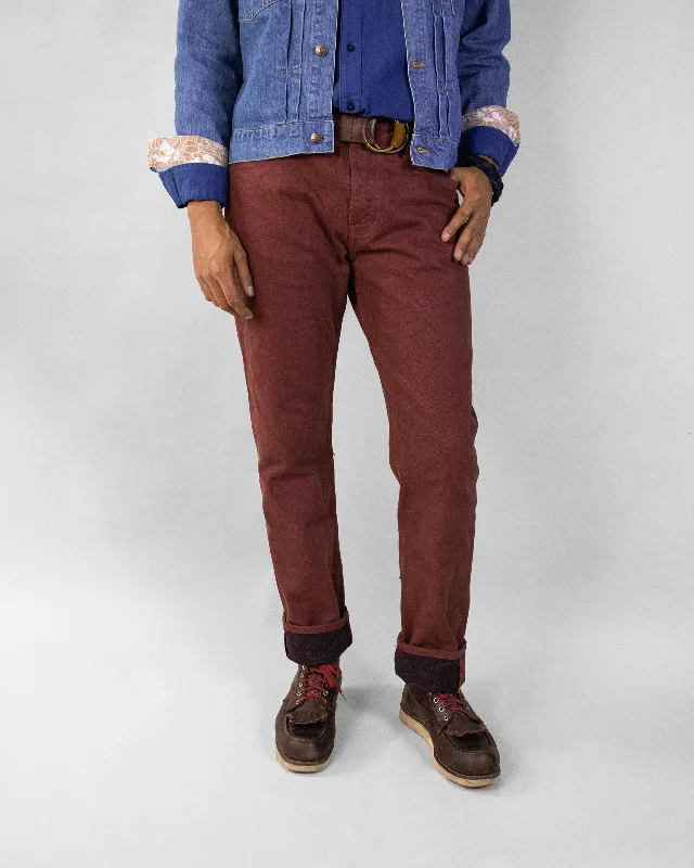 Men's tech-fabric casual pants-Kiriko Original Denim Jeans, US Made Custom Dyed Premium Selvedge, Kuwazome-Iro, Nami