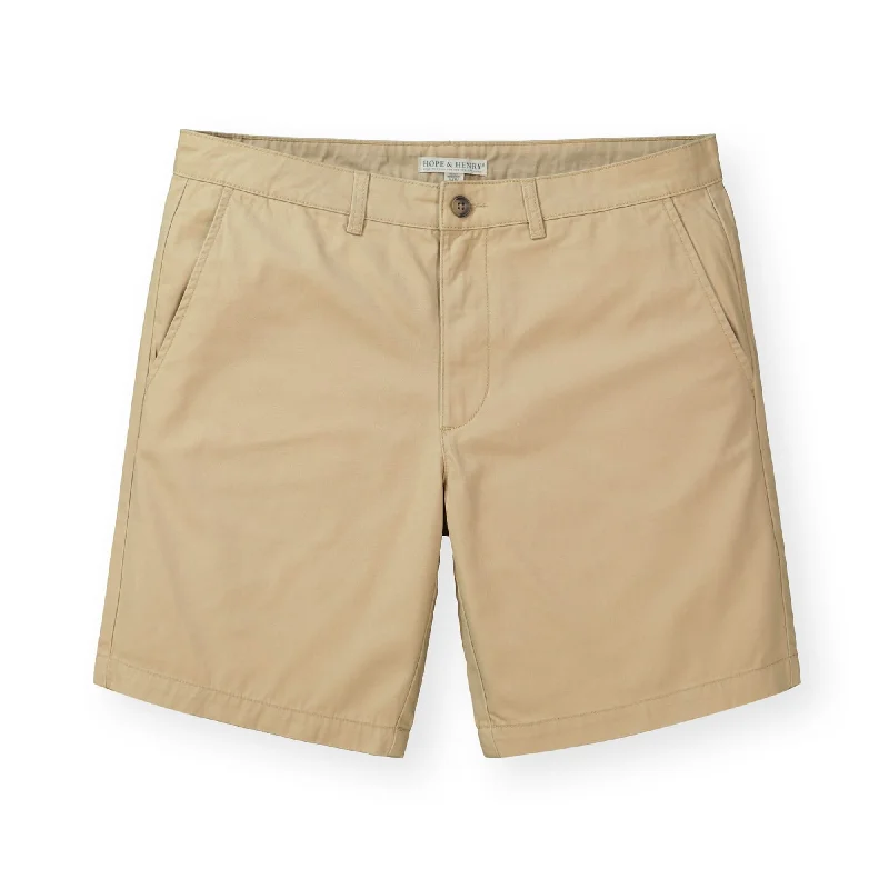 Men's comfortable gym wear shorts-Organic 9" Chino Short