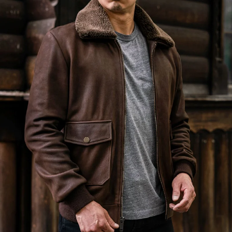 Men's sporty trench coat-Flight Jacket | Tobacco