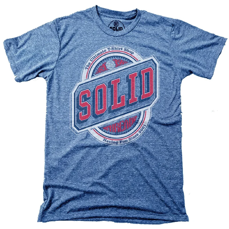 Men's artisanal t-shirt-Solid Threads Beer Label Logo T-shirt