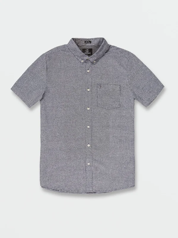 Men's organic travel wear shirt-Everett Oxford Short Sleeve Shirt - Baja Indigo