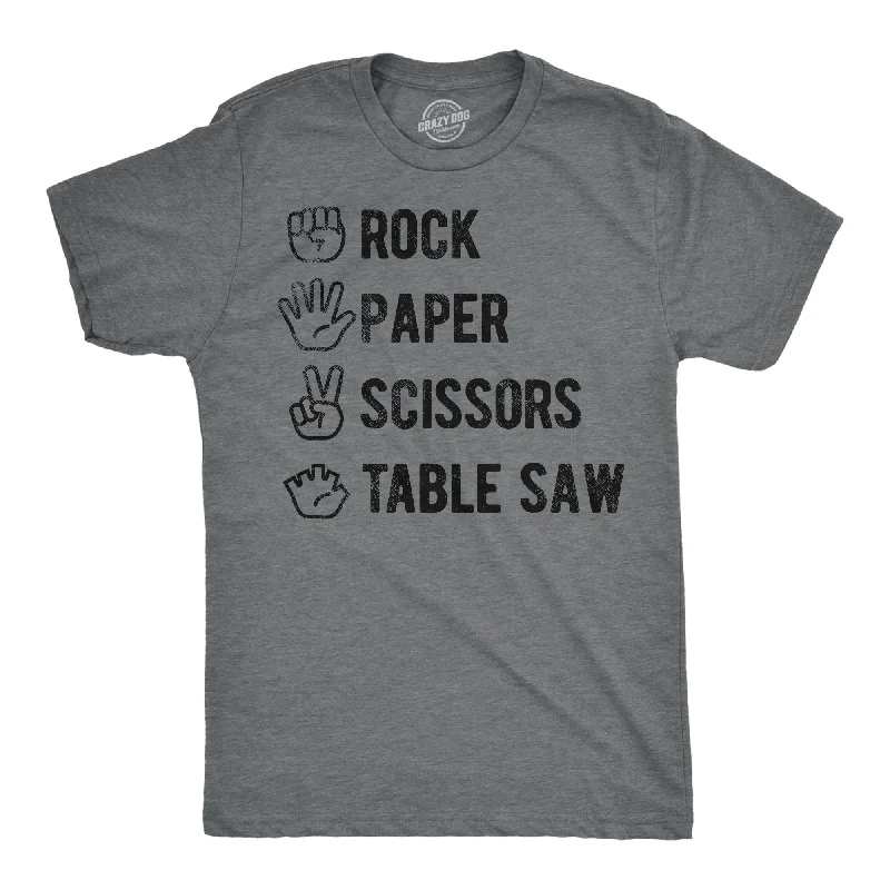 Men's luxury blend t-shirt-Rock Paper Scissors Table Saw Men's T Shirt