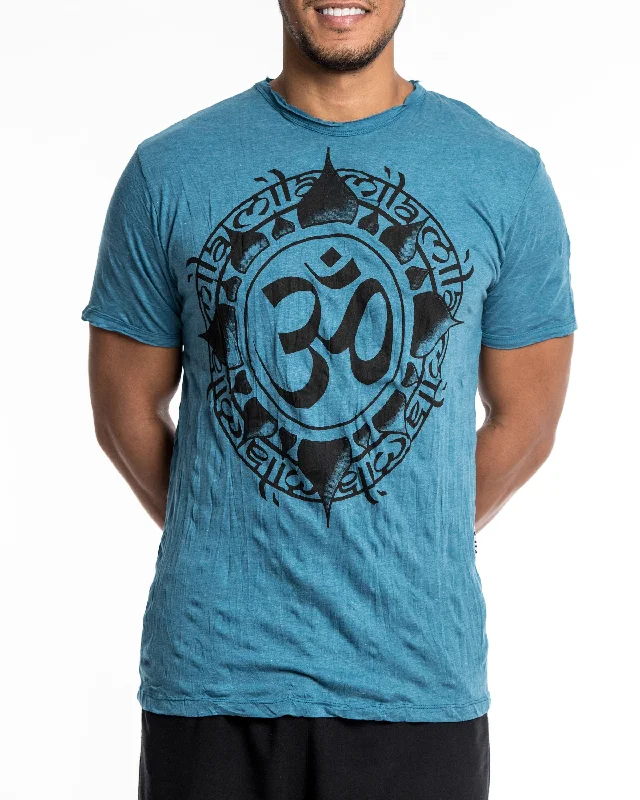 Men's laid-back t-shirt-Mens Infinitee Om  T-Shirt in Denim Blue