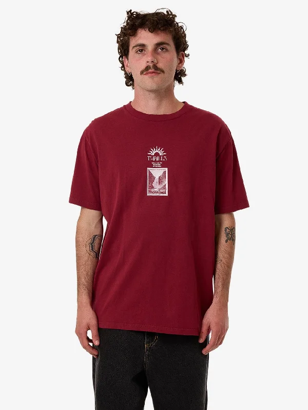 Men's activewear t-shirt-Walks Of Life Merch Fit Tee - Cabernet